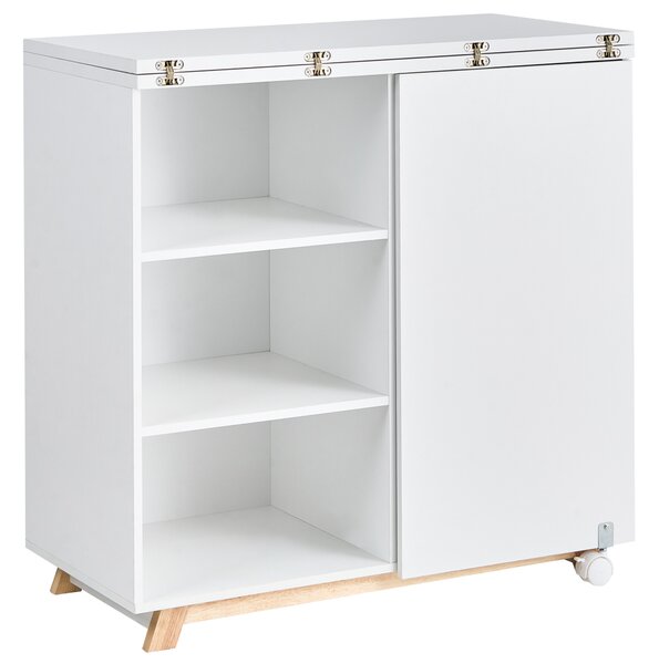 Skříňka se stolkem FLOMOT Bílá 80 cm 40/80 cm Skládací