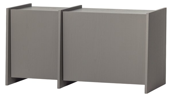 WOOOD Šedý dřevěný TV stolek Brock 102 x 44 cm