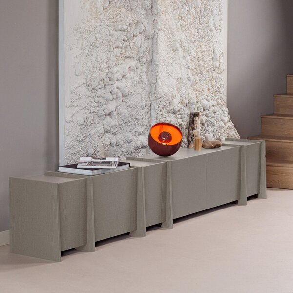 WOOOD Šedý dřevěný TV stolek Brock 102 x 44 cm