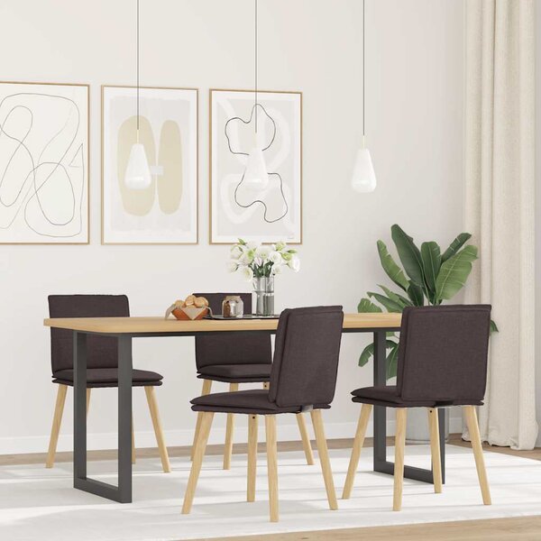 Jídelní židle 4 ks tmavě hnědé textil 3315359