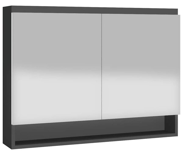 Koupelnová skříňka se zrcadlem 80 x 15 x 60 cm MDF antracitová 331536