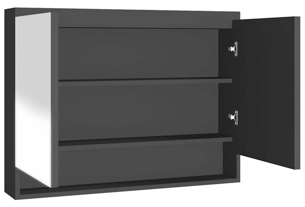 Koupelnová skříňka se zrcadlem 80 x 15 x 60 cm MDF antracitová 331536