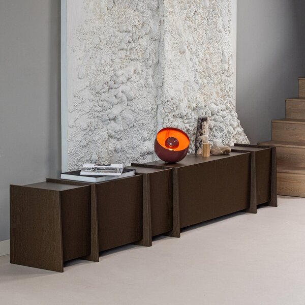 WOOOD Hnědý dřevěný TV stolek Brock 200 x 44 cm