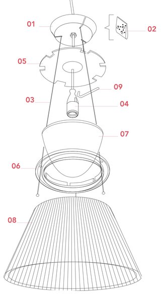 Flos Romeo Moon E27 závěsné svítidlo Ø340mm