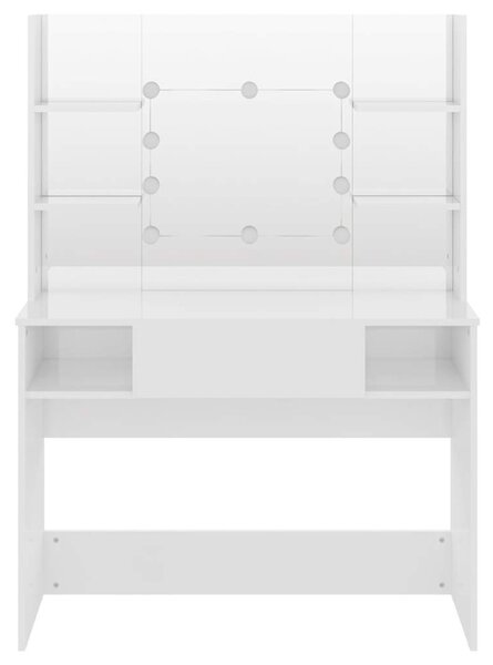 Kosmetický stolek s LED světly 100x40x135 cm MDF zářivě bílý 331539
