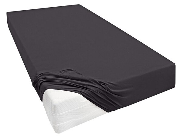 Biberna Žerzejové napínací prostěradlo (antracitová, 90–100 x 200–220 cm) (100251944019)