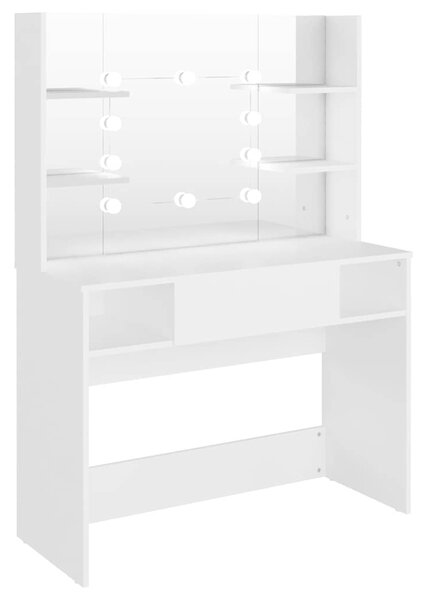 Kosmetický stolek s LED světly 100 x 40 x 135 cm MDF bílý 331538