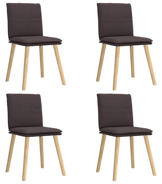 Jídelní židle 4 ks tmavě hnědé textil 3315359