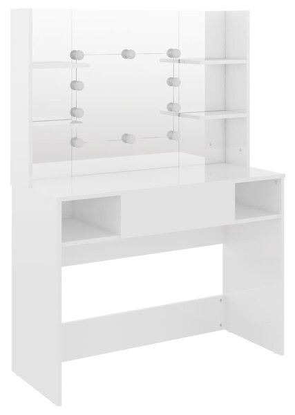 Kosmetický stolek s LED světly 100x40x135 cm MDF zářivě bílý 331539