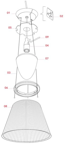Flos Romeo Moon E27 závěsné svítidlo Ø340mm