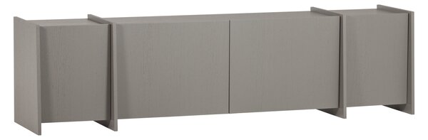 WOOOD Šedý dřevěný TV stolek Brock 200 x 44 cm