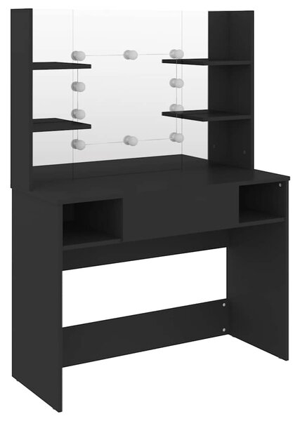 Kosmetický stolek s LED světly 100 x 40 x 135 cm MDF černý 331540