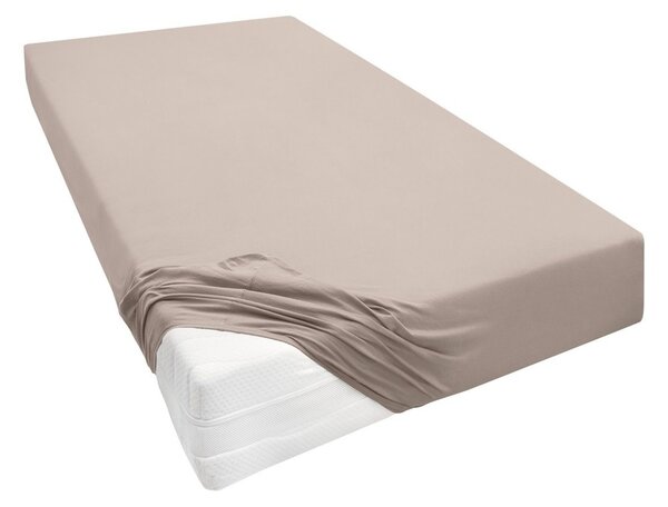 Biberna Žerzejové napínací prostěradlo (světle hnědá, 90–100 x 200–220 cm) (100251944007)