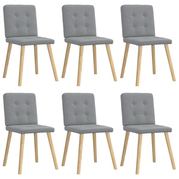 Jídelní židle 6 ks světle šedé textil 3315438