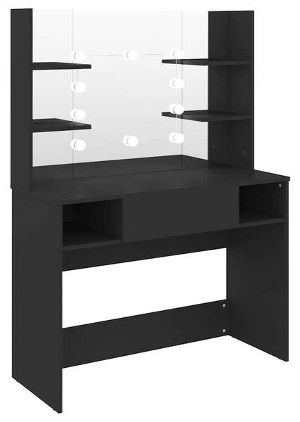 Kosmetický stolek s LED světly 100 x 40 x 135 cm MDF černý 331540