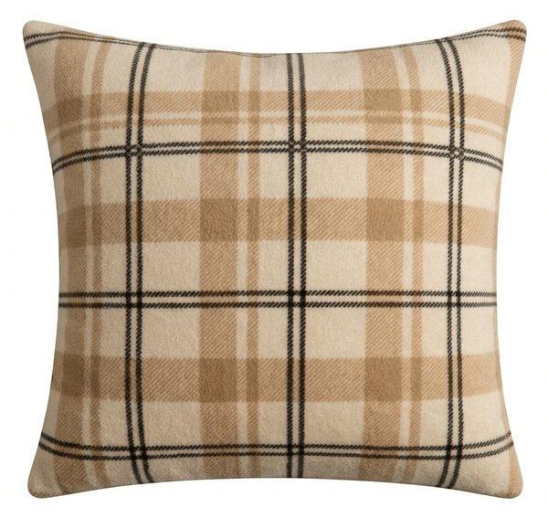Mikroplyšový povlak na polštářek PLAID 45x45 cm, krémový