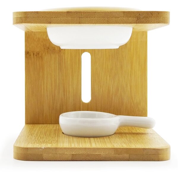 Klasická aromalampa ITEM Modern Life, se dvěma miskami, dřevěný rám, moderní design
