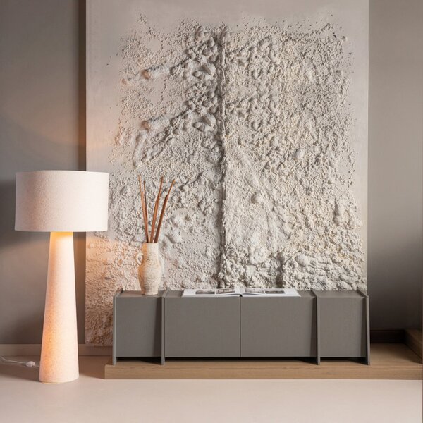 WOOOD Šedý dřevěný TV stolek Brock 200 x 44 cm