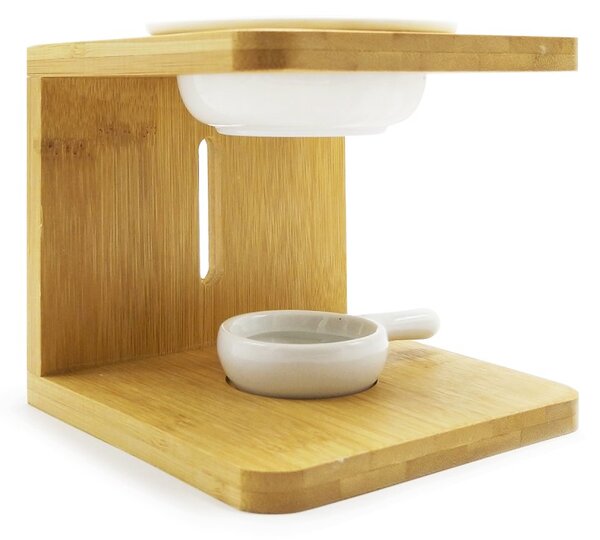 Klasická aromalampa ITEM Modern Life, se dvěma miskami, dřevěný rám, moderní design