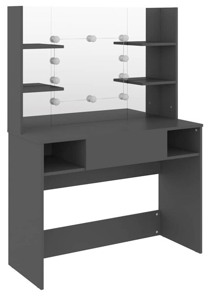 Kosmetický stolek s LED světly 100 x 40 x 135 cm MDF šedý 331542