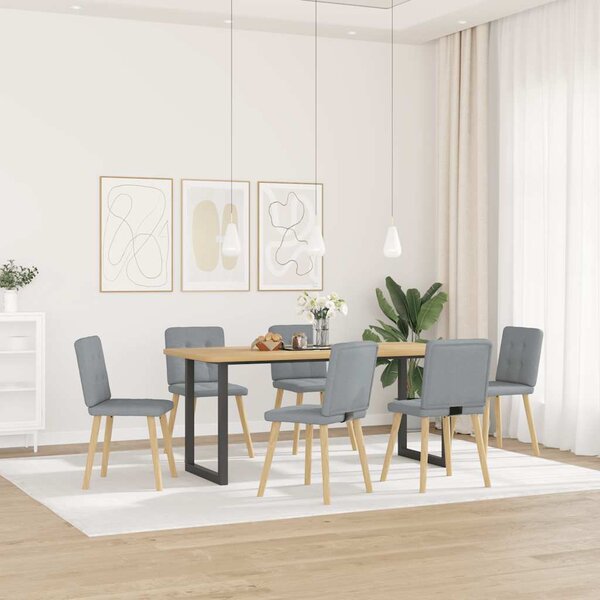 Jídelní židle 6 ks světle šedé textil 3315438