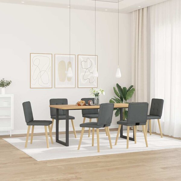 Otočné jídelní židle 6 ks tmavě šedé textil 3315439