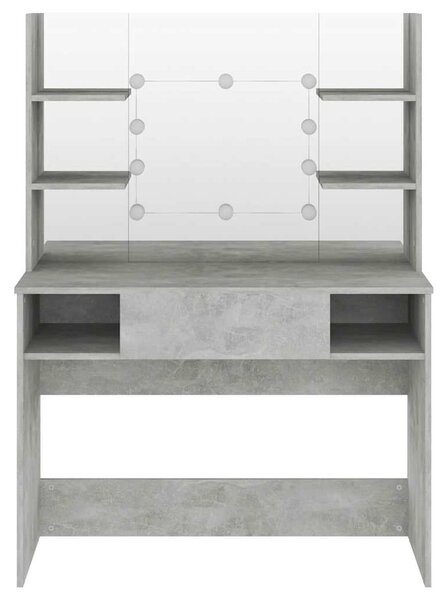 Kosmetický stolek s LED světly 100x40x135 cm MDF betonově šedý 331544