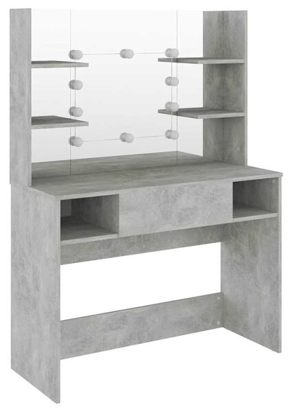Kosmetický stolek s LED světly 100x40x135 cm MDF betonově šedý 331544