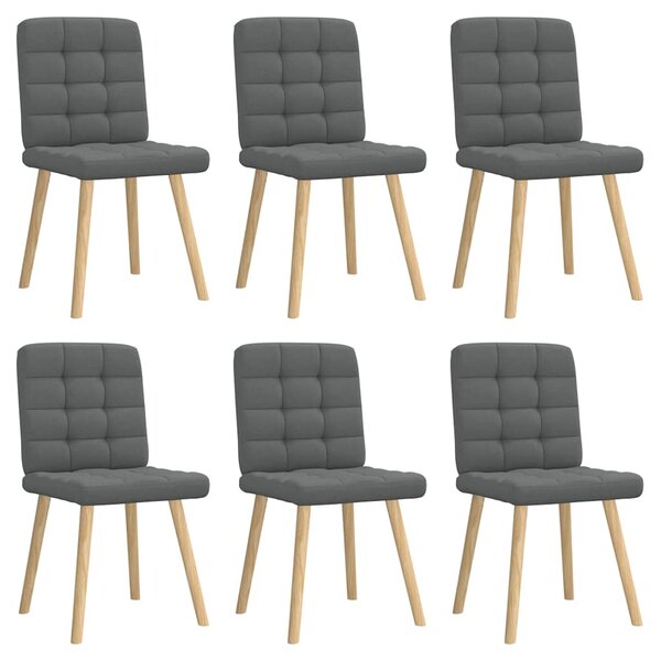 Otočné jídelní židle 6 ks tmavě šedé textil 3315462