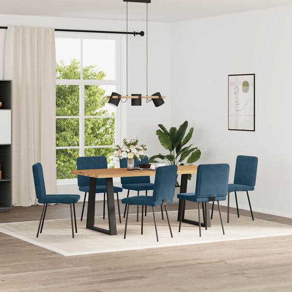 Jídelní židle 6 ks modré samet 3315513