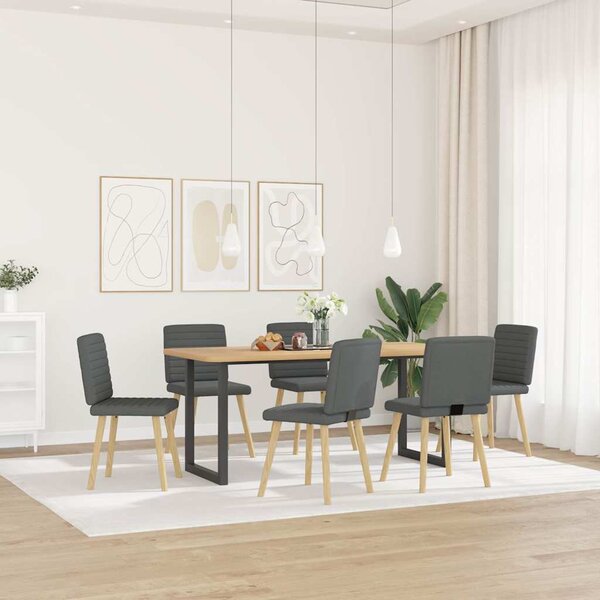 Otočné jídelní židle 6 ks tmavě šedé textil 3315545