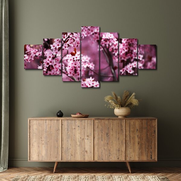 Obraz - Růžová sakura (210x100 cm)