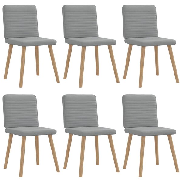 Jídelní židle 6 ks světle šedé textil 3315514