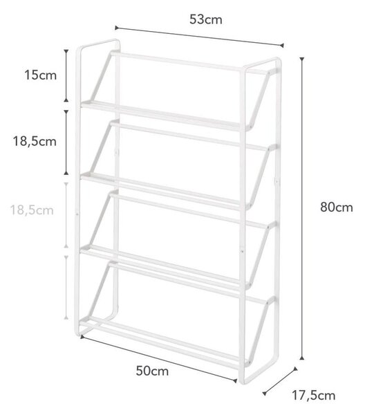 Bílý kovový stojan na boty Frame – YAMAZAKI