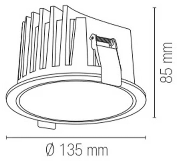 Intec Quantum LED zápustné svítidlo IP44 Ø135mmBílá