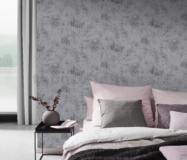 Vliesové tapety na zeď IMITATIONS 2 10238-15, rozměr 10,05 m x 0,53 m, industriální stěrka šedá, Erismann