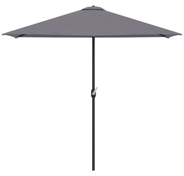 Poloviční slunečník Outsunny obdélníkový 230x130x245 cm s kličkou a UV ochranou 30+, voděodolný slunečník pro balkon, terasu a zahradu, šedý | Aosom