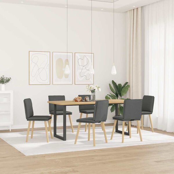 Otočné jídelní židle 6 ks tmavě šedé textil 3315626