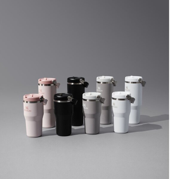 Světle růžová termoska z nerezové oceli 410 ml IceFlow™ Flip Straw 2.0 Tumbler Rose Quartz – Stanley