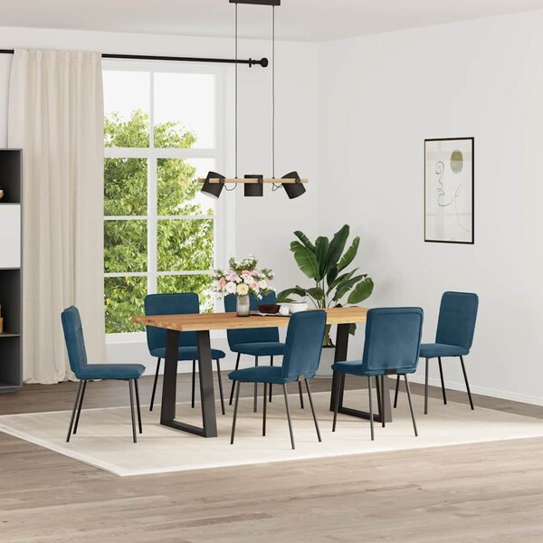 Jídelní židle 6 ks modré samet 3315589