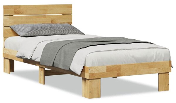 Rám postele s čelem bez matrace 75x190 cm Dubový masiv 3315727