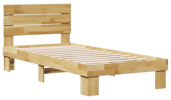 Rám postele s čelem bez matrace 75x190 cm Dubový masiv 3315727