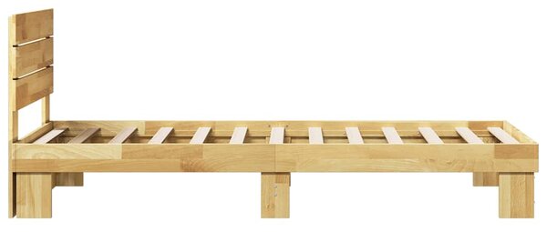 Rám postele s čelem bez matrace 75x190 cm Dubový masiv 3315727