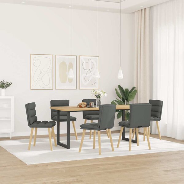Otočné jídelní židle 6 ks tmavě šedé textil 3315664