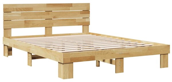 Rám postele s čelem bez matrace 135x190 cm Dubový masiv 3315728