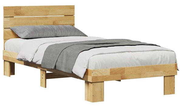 Rám postele s čelem bez matrace 75x190 cm Dubový masiv 3315727