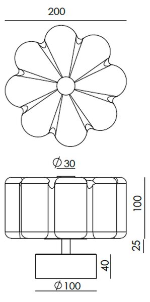 Aromas Flow LED nástěnné svítidlo IP44 Černá matná