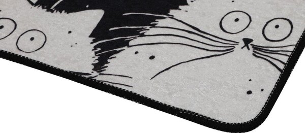Černé/šedé koupelnové předložky v sadě 2 ks 60x100 cm White Cats – Foutastic