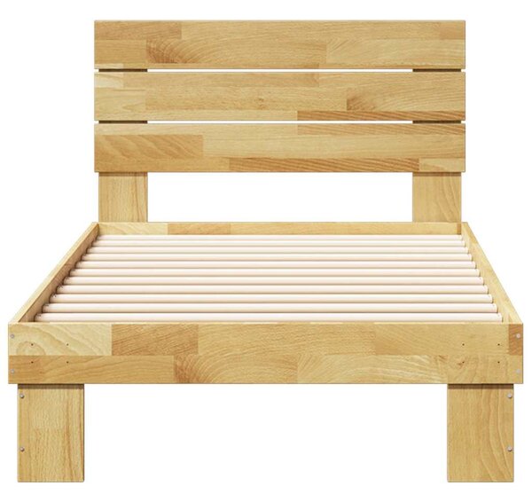 Rám postele s čelem bez matrace 75x190 cm Dubový masiv 3315727