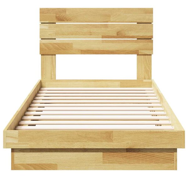 Rám postele s čelem bez matrace 75x190 cm Dubový masiv 3315747